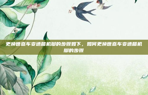 更换世嘉车变速箱机脚的步骤如下,如何更换世嘉车变速箱机脚的步骤