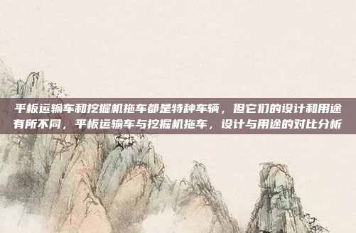 平板运输车和挖掘机拖车都是特种车辆,但它们的设计和用途有所不同,平板运输车与挖掘机拖车,设计与用途的对比分析