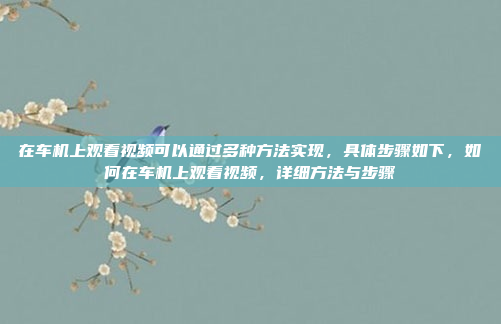 在车机上观看视频可以通过多种方法实现,具体步骤如下,如何在车机上观看视频,详细方法与步骤