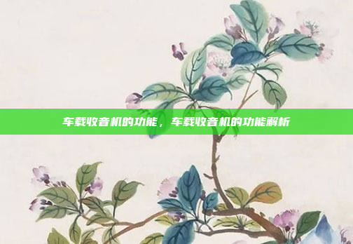 车载收音机的功能,车载收音机的功能解析
