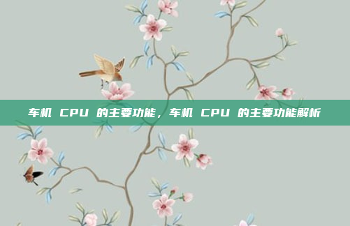 车机 CPU 的主要功能,车机 CPU 的主要功能解析
