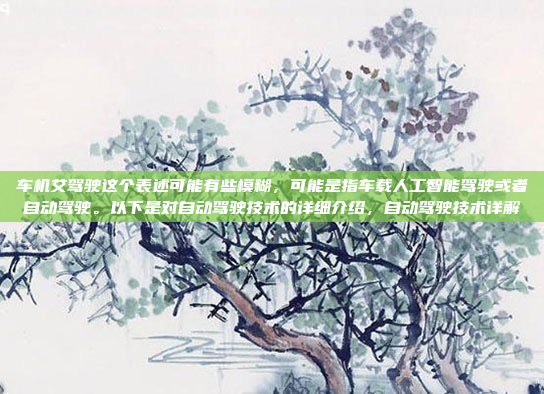 车机艾驾驶这个表述可能有些模糊，可能是指车载人工智能驾驶或者自动驾驶。以下是对自动驾驶技术的详细介绍，自动驾驶技术详解