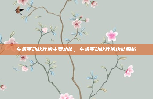 车机驱动软件的主要功能,车机驱动软件的功能解析