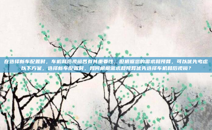 在选择新车配置时,车机和后视镜各有其重要性,但根据您的需求和预算,可以优先考虑以下方案,选择新车配置时,如何根据需求和预算优先选择车机和后视镜?