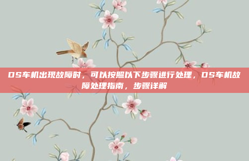 DS车机出现故障时,可以按照以下步骤进行处理,DS车机故障处理指南,步骤详解