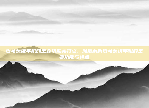 斑马系统车机的主要功能和特点,深度解析斑马系统车机的主要功能与特点