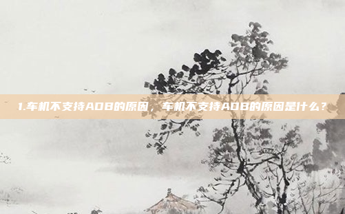 1.车机不支持ADB的原因,车机不支持ADB的原因是什么?