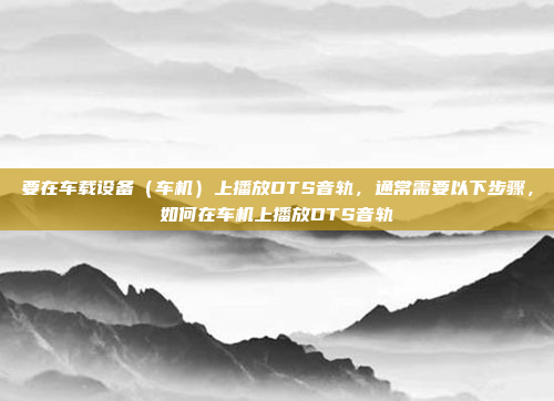 要在车载设备（车机）上播放DTS音轨，通常需要以下步骤，如何在车机上播放DTS音轨