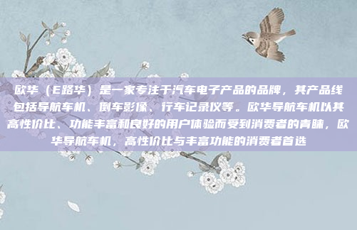 欧华(E路华)是一家专注于汽车电子产品的品牌,其产品线包括导航车机、倒车影像、行车记录仪等。欧华导航车机以其高性价比、功能丰富和良好的用户体验而受到消费者的青睐,欧华导航车机,高性价比与丰富功能的消费者首选
