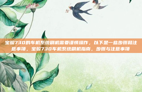 宝骏730的车机系统刷机需要谨慎操作,以下是一些步骤和注意事项,宝骏730车机系统刷机指南,步骤与注意事项