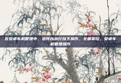 在安卓车机管理中,您可以执行以下操作,全面掌控,安卓车机管理操作