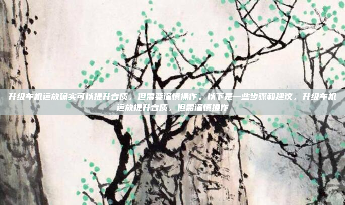 升级车机运放确实可以提升音质,但需要谨慎操作。以下是一些步骤和建议,升级车机运放提升音质,但需谨慎操作