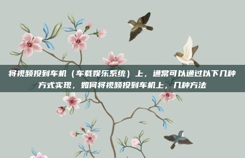 将视频投到车机（车载娱乐系统）上，通常可以通过以下几种方式实现，如何将视频投到车机上，几种方法