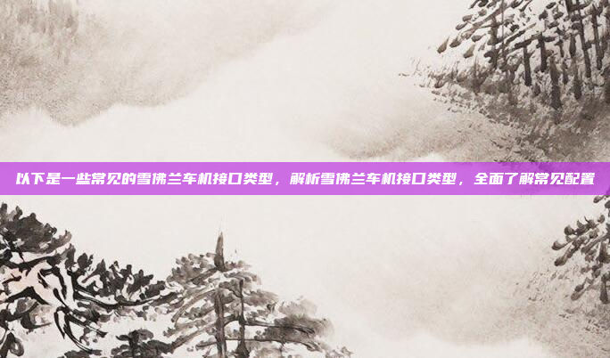 以下是一些常见的雪佛兰车机接口类型,解析雪佛兰车机接口类型,全面了解常见配置
