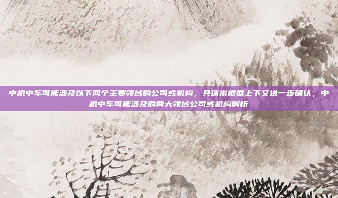 中机中车可能涉及以下两个主要领域的公司或机构，具体需根据上下文进一步确认，中机中车可能涉及的两大领域公司或机构解析