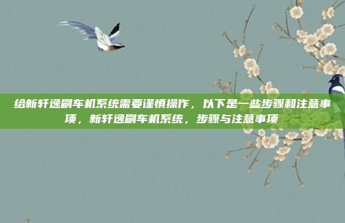 给新轩逸刷车机系统需要谨慎操作，以下是一些步骤和注意事项，新轩逸刷车机系统，步骤与注意事项